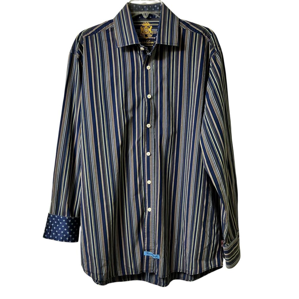 English Laundry Men's Striped Button Down Shirt Size 15.5 (2837)‎